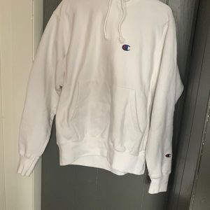 white champion hoodie size small in mens
